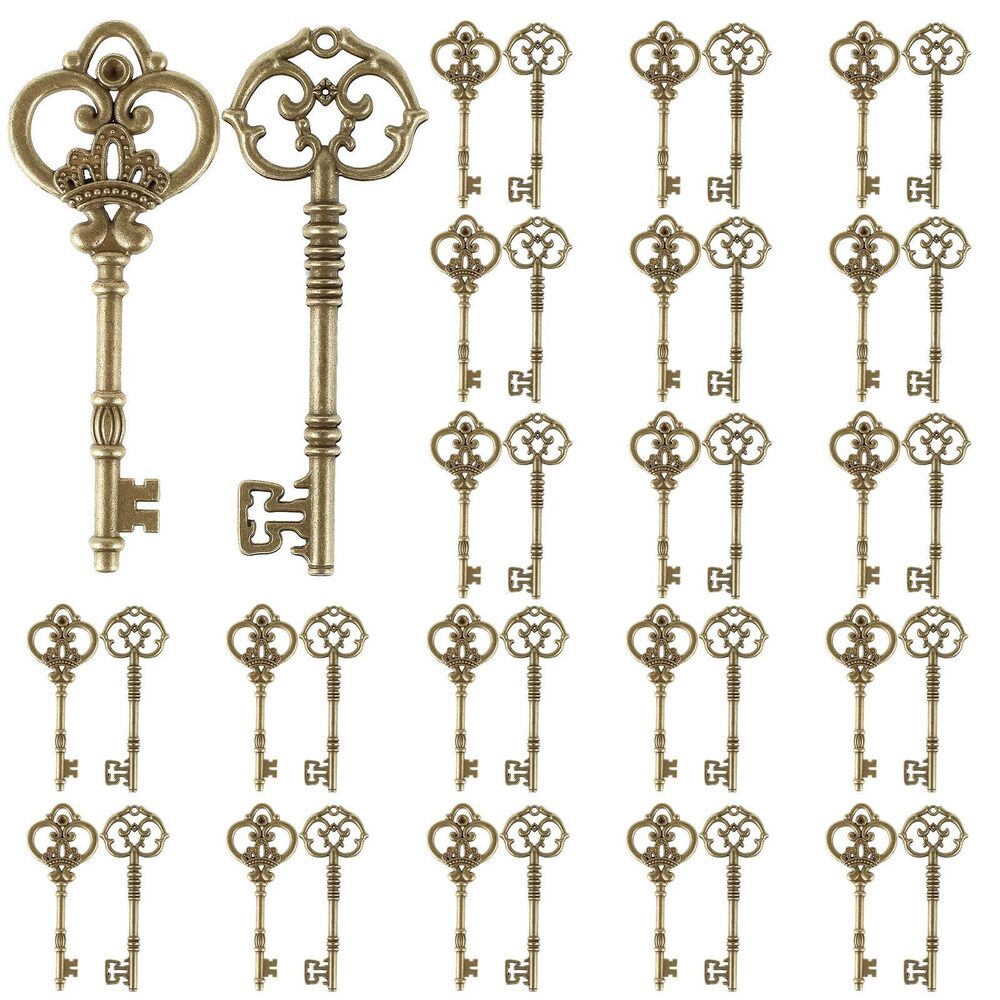 9289 40Pcs Skeleton Key Decor Skeleton Key Set Skeleton Key Charm